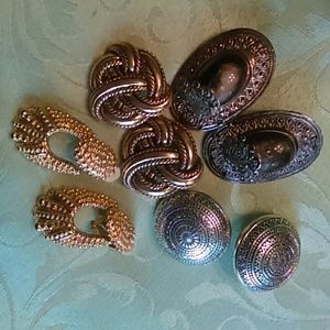4 sets vintage clip earrings